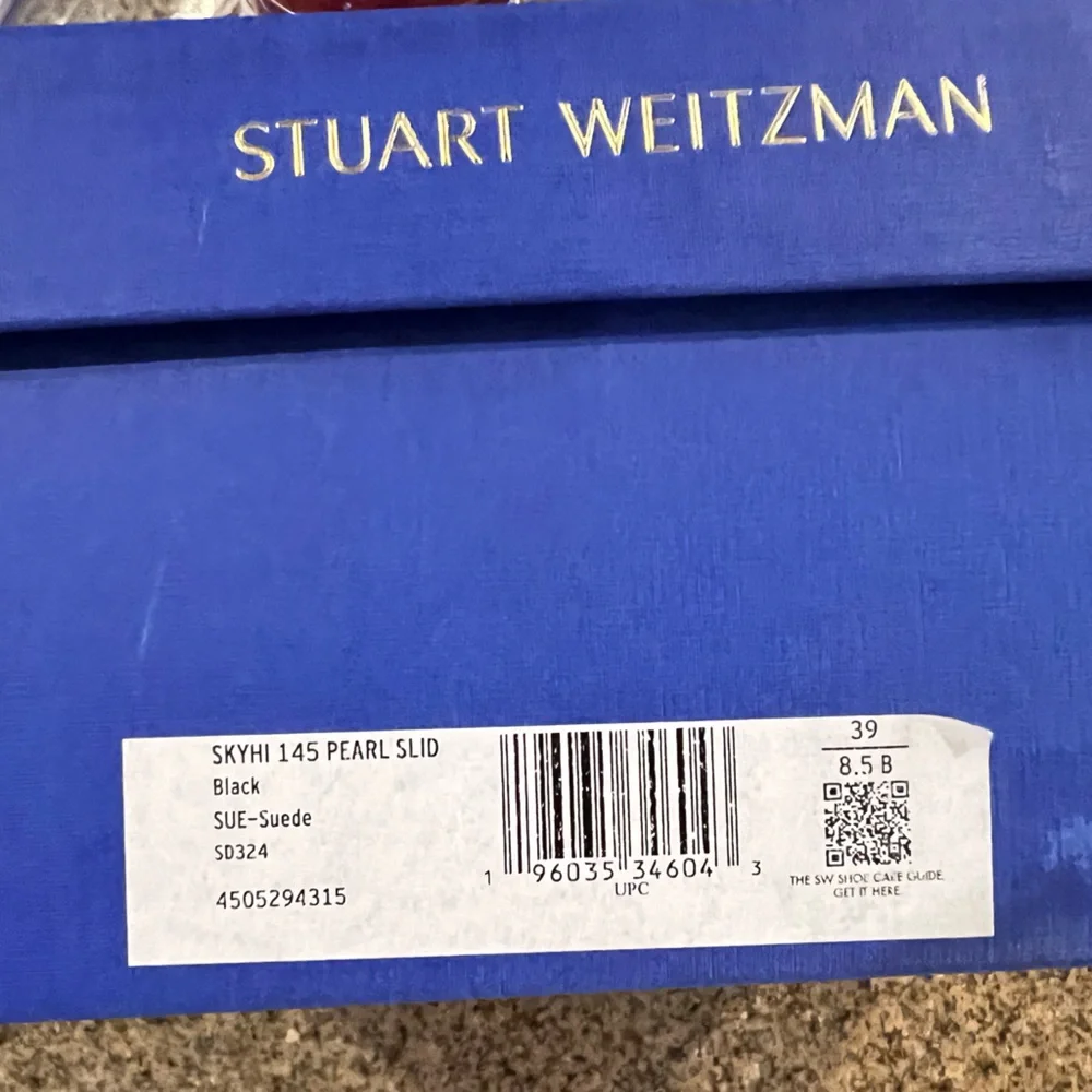 Stuart Weitzman Skyhigh Pearl Platform Slide Mule –Black –Size 39 / 8.5B US– NIB